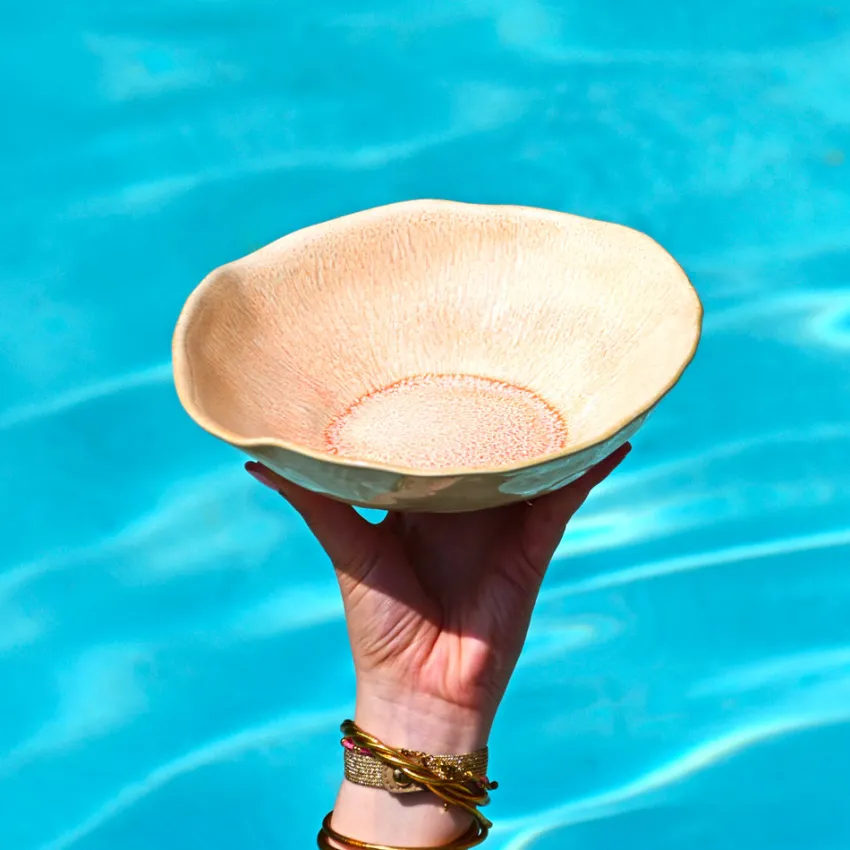 Assiettes Creuses|Céladon Paris Assiette creuse Onda | Corail doré