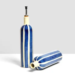 Bouteilles D'Huile|Céladon Paris Bouteille d'huile | Bleu Linhas