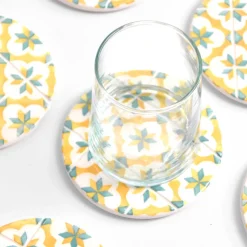 Dessous De Verre|Céladon Paris Dessous de verre | Jaune & Vert Azulejos