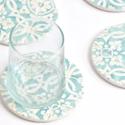 Dessous De Verre|Céladon Paris Dessous de verre | Vert d'eau Azulejos