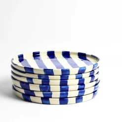 Assiettes Plates|Céladon Paris Grande assiette | Bleu Linhas