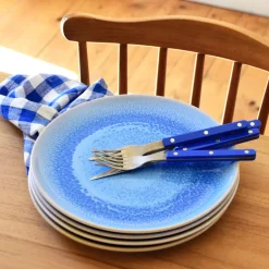 Assiettes Plates|Céladon Paris Grande assiette | Bleu minéral