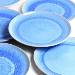 Assiettes Plates|Céladon Paris Grande assiette | Bleu minéral