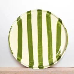 Assiettes Plates|Céladon Paris Grande assiette | Vert Linhas