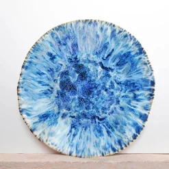 Assiettes Plates|Céladon Paris Grande assiette Onda | Bleu écume