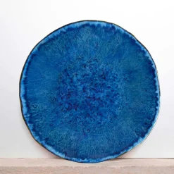 Assiettes Plates|Céladon Paris Grande assiette Onda | Bleu abyssal