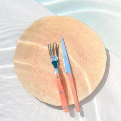 Assiettes Plates|Céladon Paris Grande assiette Onda | Corail doré