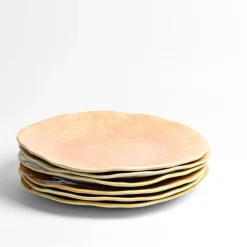 Assiettes Plates|Céladon Paris Grande assiette Onda | Corail doré