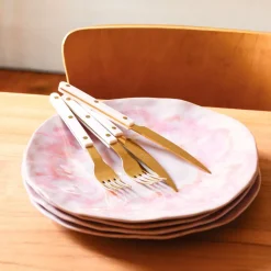 Assiettes Plates|Céladon Paris Grande assiette Onda | Rose anémone