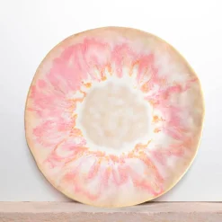 Assiettes Plates|Céladon Paris Grande assiette Onda | Rose anémone