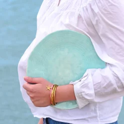 Assiettes Plates|Céladon Paris Grande assiette Onda | Vert d'eau