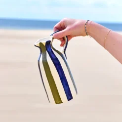 Pichets Et Vases|Céladon Paris Petit pichet | Bleu & Vert Linhas