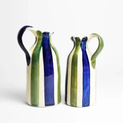Pichets Et Vases|Céladon Paris Petit pichet | Bleu & Vert Linhas