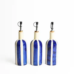Bouteilles D'Huile|Céladon Paris Petite bouteille d'huile | Bleu Linhas