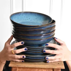 Service À Prix Doux|Céladon Paris Service pour 4 | Bleu Marin