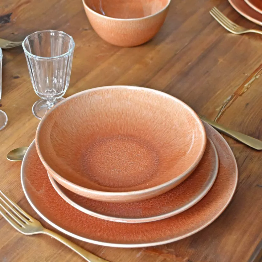 Service À Prix Doux|Céladon Paris Service pour 4 | Terracotta sienna